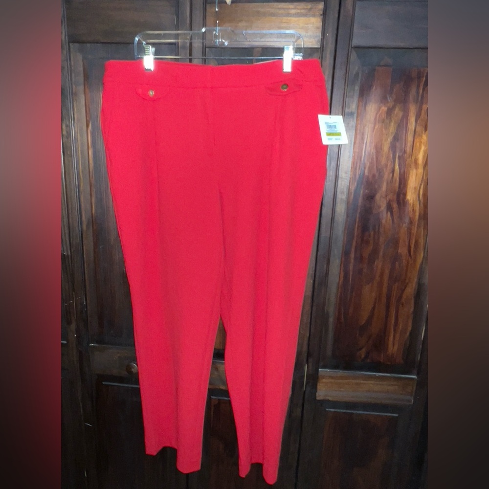Anne Klein Vibrant Red‎ Women's Trousers